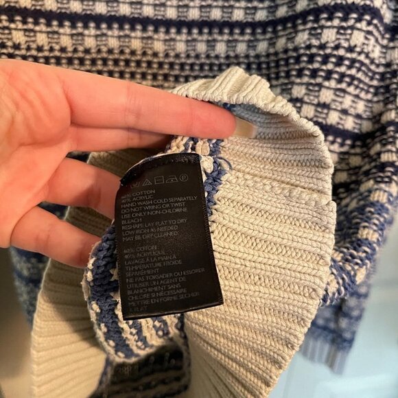 BDG Urban Outfitters Womens Blue Chunky Knit Ribbed Colorblock Sweater Medium - Picture 4 of 5